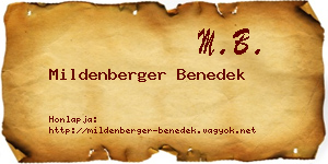 Mildenberger Benedek névjegykártya